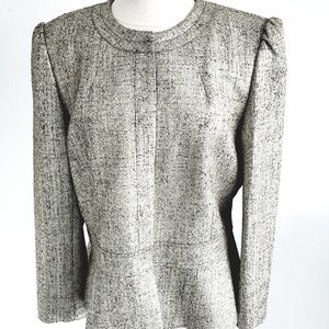 Lafayette 148 NY Peplum Beige Metallic  Blazer